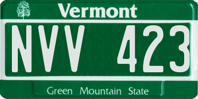 VT license plate NVV423