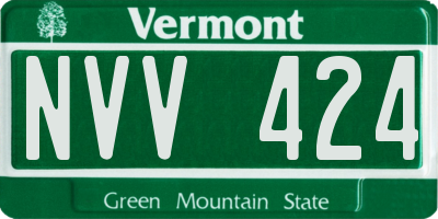 VT license plate NVV424