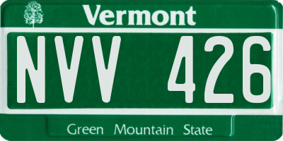 VT license plate NVV426