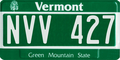 VT license plate NVV427