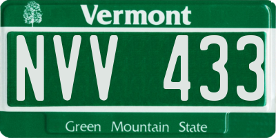 VT license plate NVV433