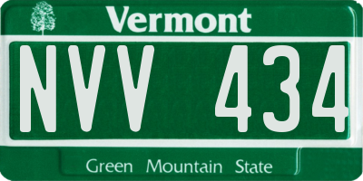 VT license plate NVV434