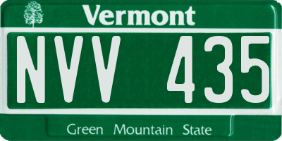 VT license plate NVV435