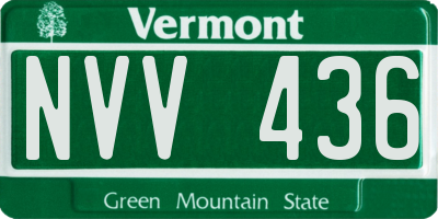 VT license plate NVV436