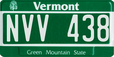 VT license plate NVV438