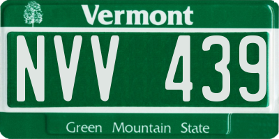 VT license plate NVV439