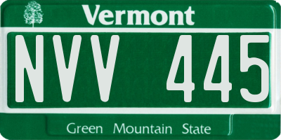 VT license plate NVV445