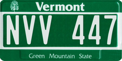 VT license plate NVV447