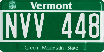 VT license plate NVV448