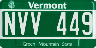VT license plate NVV449