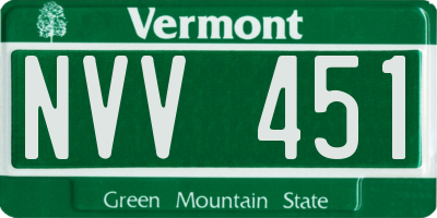 VT license plate NVV451