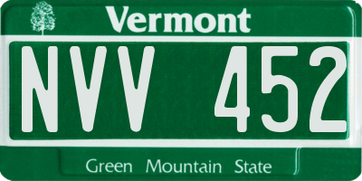VT license plate NVV452