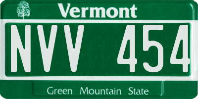 VT license plate NVV454