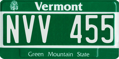 VT license plate NVV455