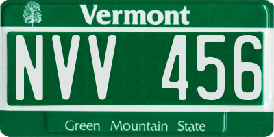 VT license plate NVV456