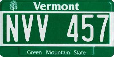 VT license plate NVV457