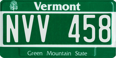 VT license plate NVV458