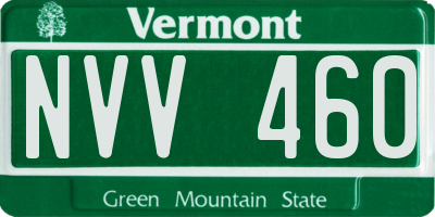 VT license plate NVV460