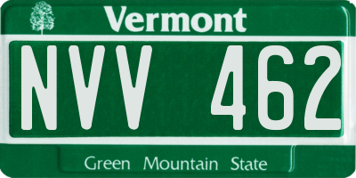 VT license plate NVV462