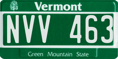 VT license plate NVV463