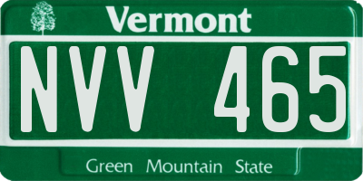 VT license plate NVV465
