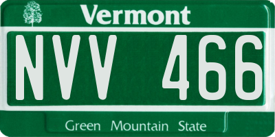 VT license plate NVV466