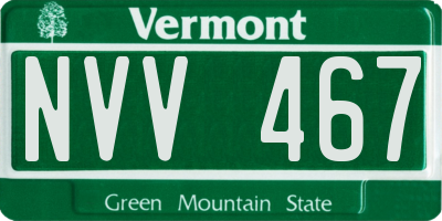 VT license plate NVV467