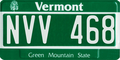 VT license plate NVV468