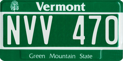 VT license plate NVV470