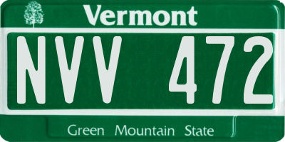 VT license plate NVV472