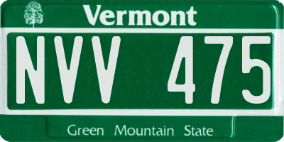 VT license plate NVV475