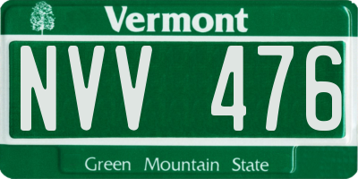 VT license plate NVV476