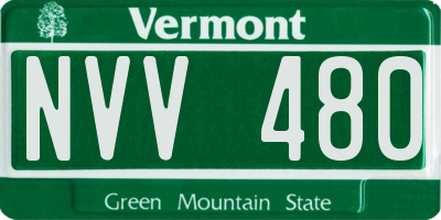 VT license plate NVV480