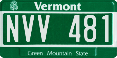 VT license plate NVV481