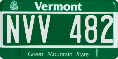VT license plate NVV482