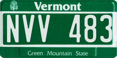 VT license plate NVV483