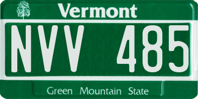 VT license plate NVV485