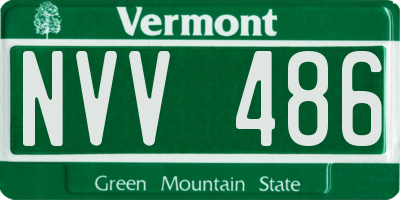 VT license plate NVV486