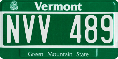 VT license plate NVV489