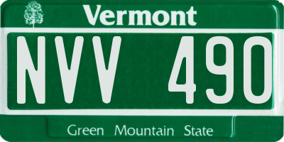 VT license plate NVV490