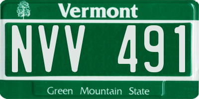 VT license plate NVV491