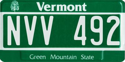 VT license plate NVV492