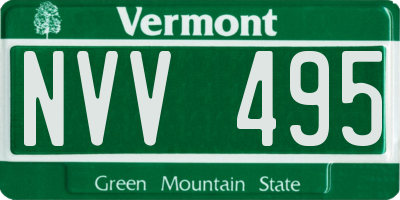 VT license plate NVV495