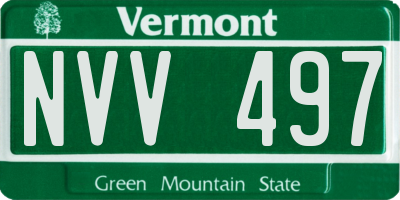 VT license plate NVV497