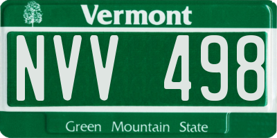 VT license plate NVV498