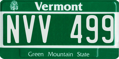 VT license plate NVV499