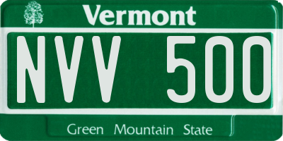 VT license plate NVV500