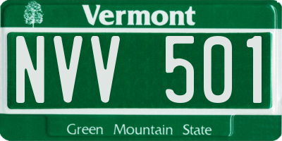 VT license plate NVV501