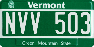 VT license plate NVV503