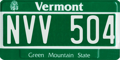 VT license plate NVV504